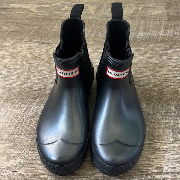 Hunter Women's Original Chelsea Boots Dark Silver Size 5 - Picture 2 of 6